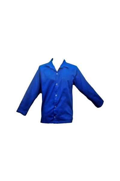 Camisa m/longa com botões em brim azul Royal (M)